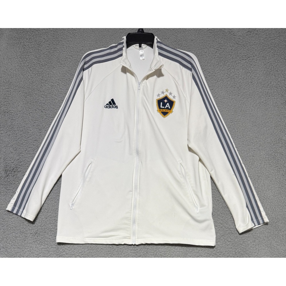 adidas LA Los Angeles Galaxy Home Anthem Full Zip Jacket Mens Large MLS